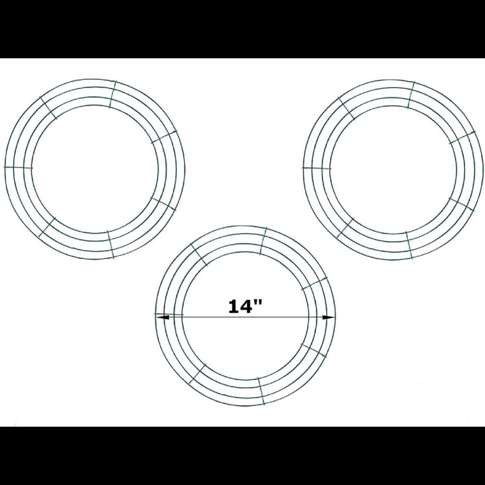 COPY - 3 count of 14” wire wreath frames.